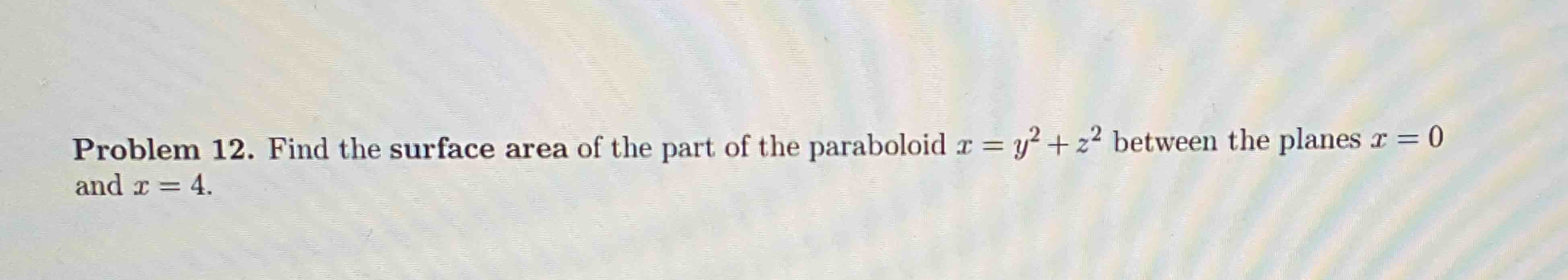 Problem 1 2 . Find the surface area o f the part