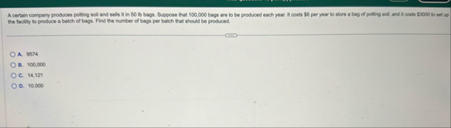 A certain company produces potting soli and sells