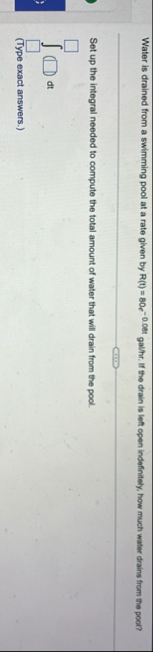 Water is drained from a swimming pool at a rate