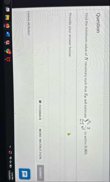 Question Find the minimum value of N necessary