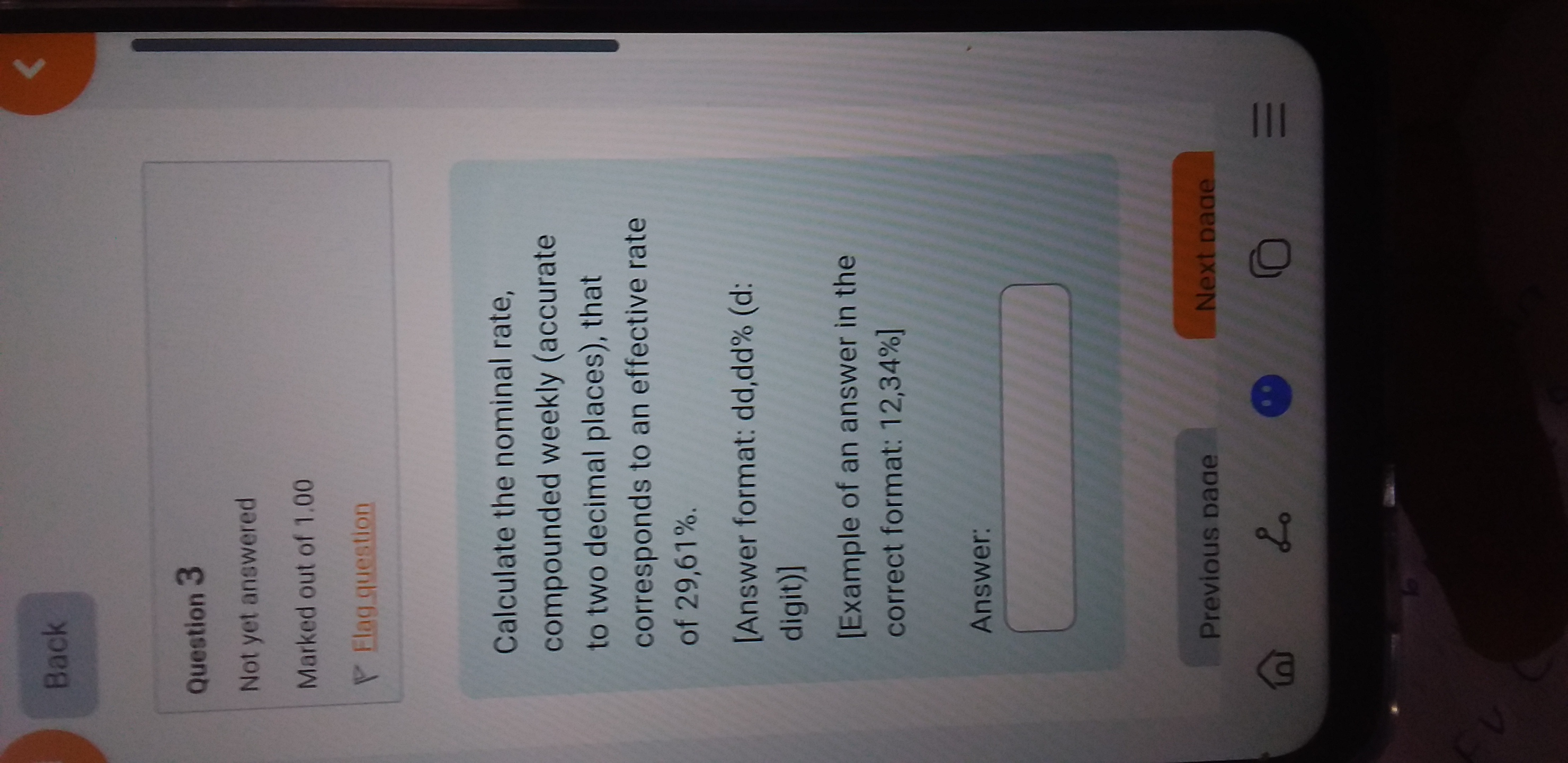 Calculate the nominal rate, compounded weekly (