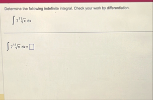 Determine the following indefinite integral.