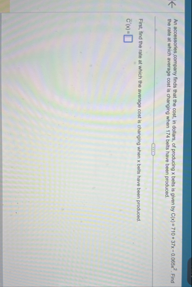 An accessories,company finds that the cost, in