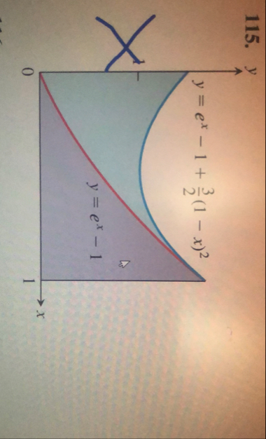 Compute the areas of the light blue and dark blue