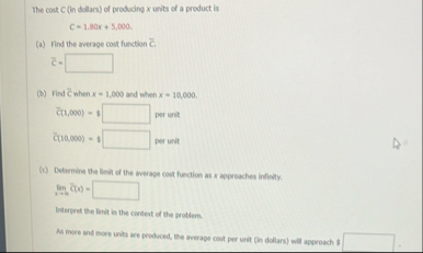 The cost C ( in dollars ) of producing x units of