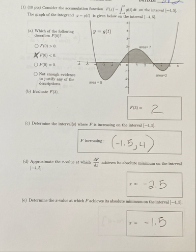 ( 1 ) ( 1 0 pts ) Consider the accumulation