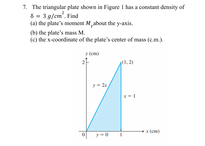 Evaluate the following integral The triangular