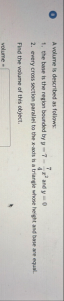( B ) A volume is described as follows: the base