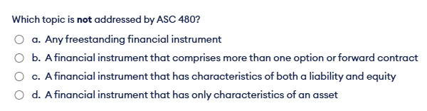 Which topic is not addressed by ASC 4 8 0 ? a .