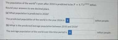 The population of the world ? 1 t years after 2 0