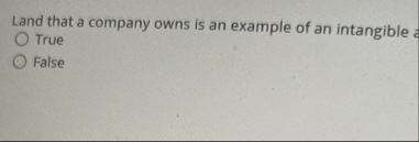 Land that a company owns is an example of an