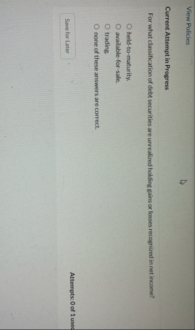 View Policies Current Attempt in Progress For