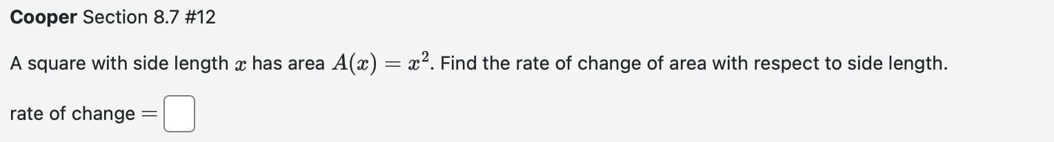 Cooper Section 8 . 7 # 1 2 A square with side