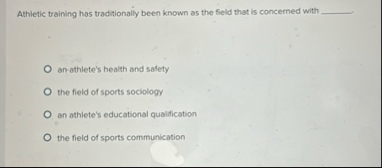 Athletic training has traditionally been known as