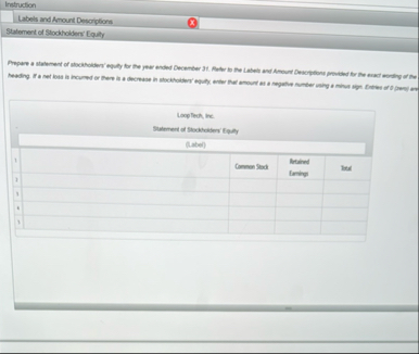Instruction Labels and Arount Desorptions 8