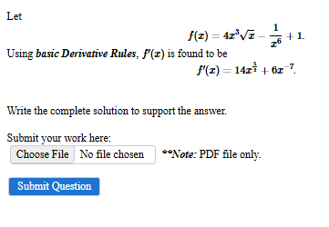 Let f ( x ) = 4 x 3 x 2 - 1 x 6 + 1 Using basic