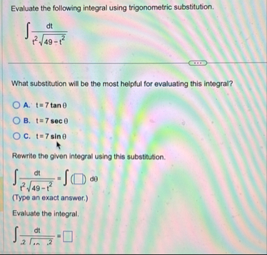 Evaluate the following integral using