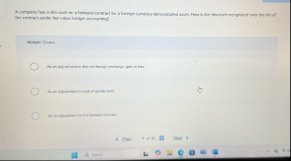 A company has a discount on a forward cortract