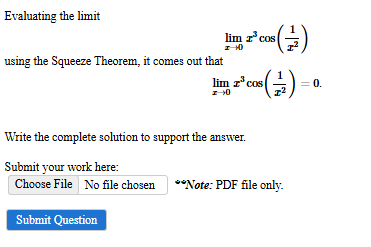 Evaluating the l i m i t lim x 0 x 3 c o s ( 1 x