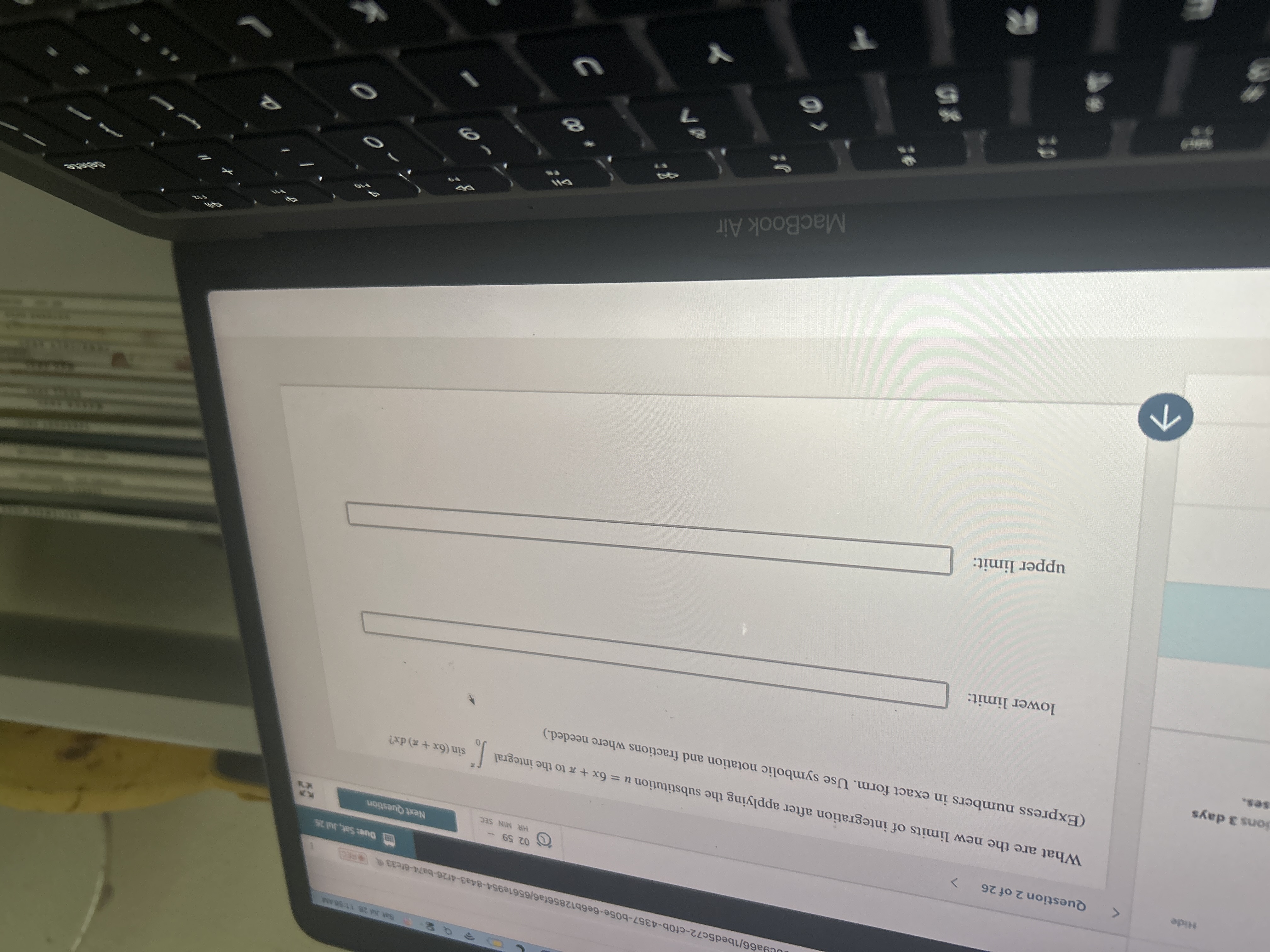 Question 2 o f 2 6 What are the new l i m i t s o