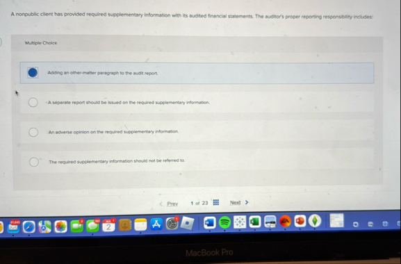 A nonpublic client has provided required