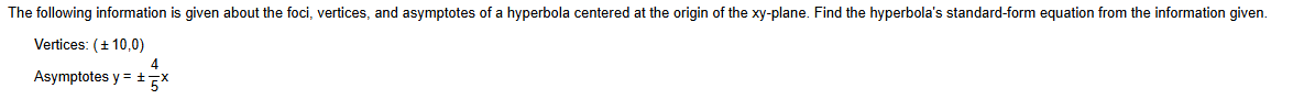 Find the hyperbola's standard - form equation