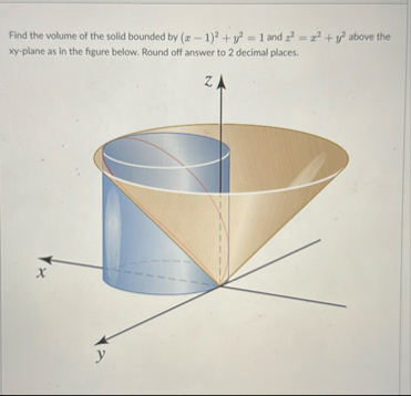 Find the volume of the solid bounded by ( x - 1 )