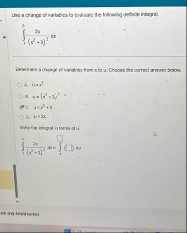 Use a change of variables to evaluate the