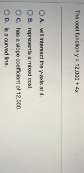 The cost function y = 1 2 , 0 0 0 4 x A . will