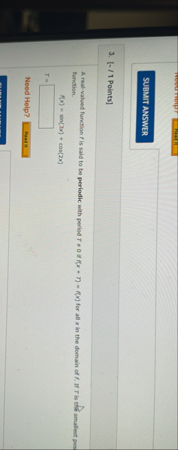 R 6 1 0 1 4 3 . [ - / 1 Points ] A real - valued