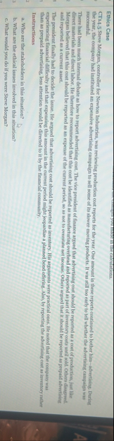 Ethics Case CT 4 4 - 5 Steve Morgan, controller