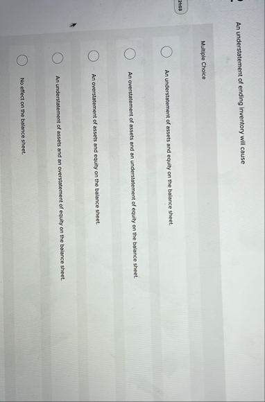 An understatement of ending inventory will cause