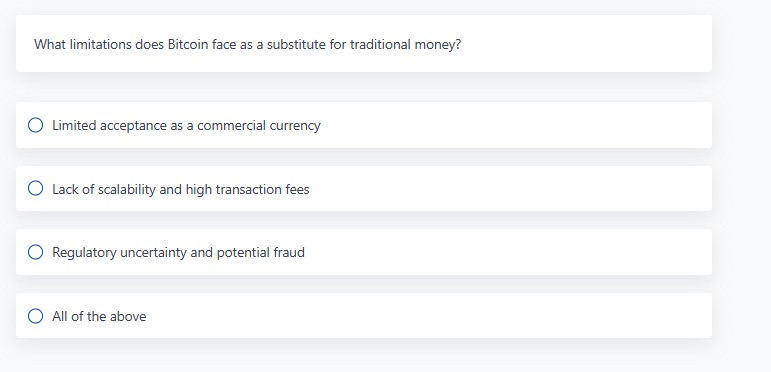 What limitations does Bitcoin face as a
