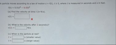 A particle moves according to a law of motion s =