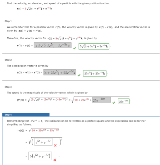 Find the velocity, acceleration, and speed of a