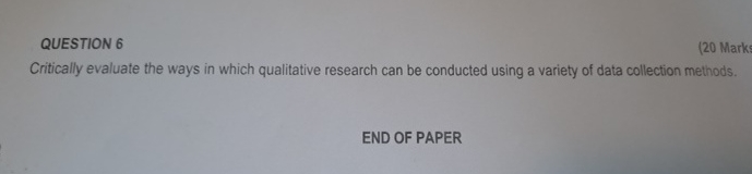 QUESTION 6 ( 2 0 Marks: Critically evaluate the