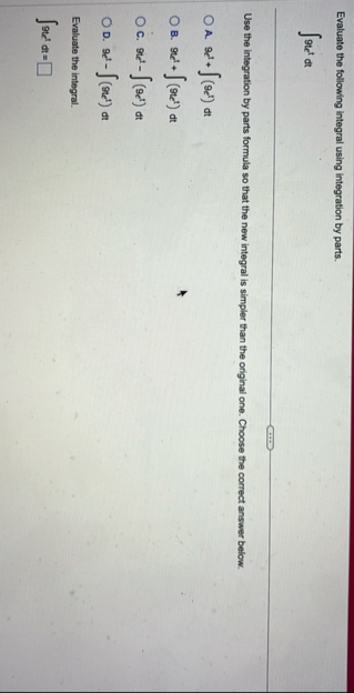 Evaluate the following integral using integration