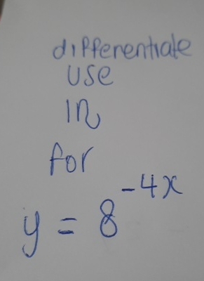 differentiate use in for y = 8 - 4 x