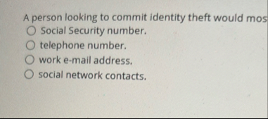 A person looking to commit identity theft would