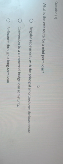 Question ( 1 ) What is the exit route for a mini