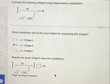 Evaluate the following integral using
