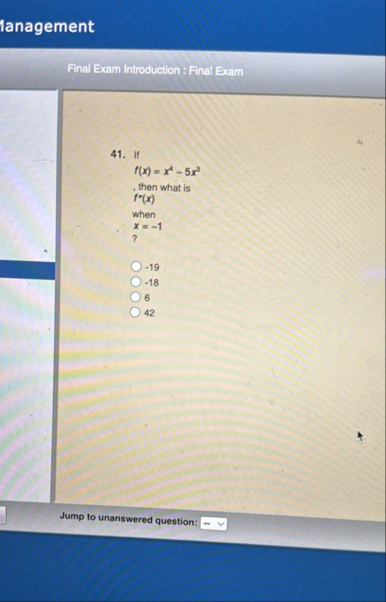 lanagement Final Exam Introduction : Final Exam 4