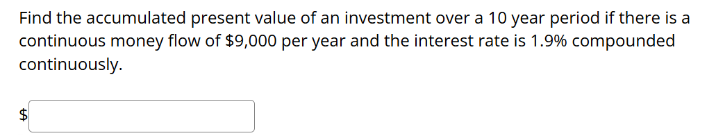 Find the accumulated present value o f a n