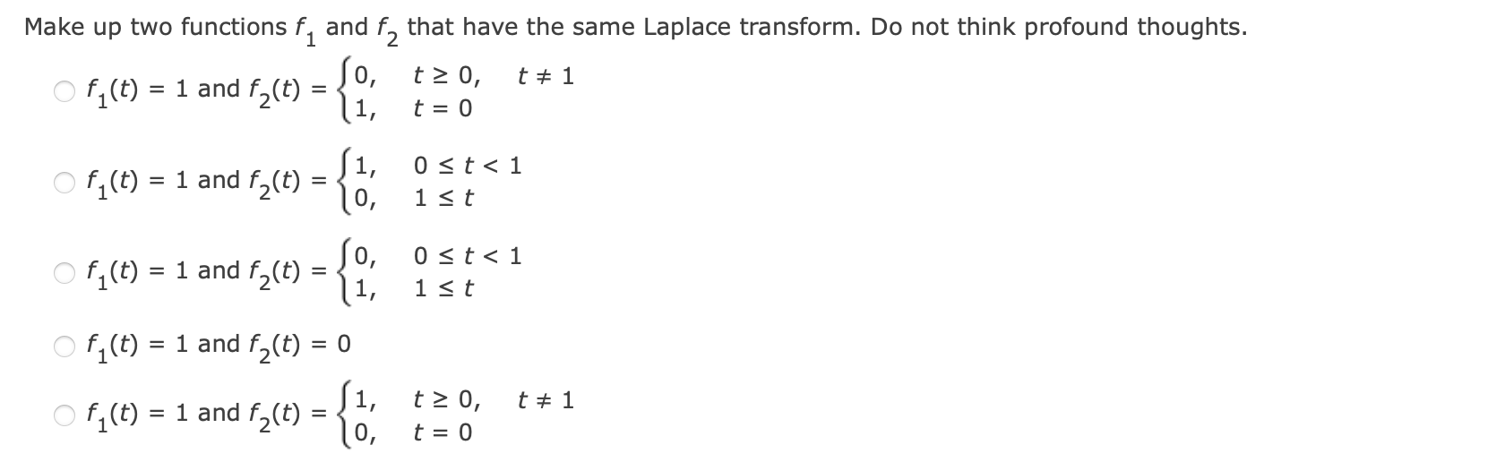 Make u p two functions f 1 and f 2 that have the