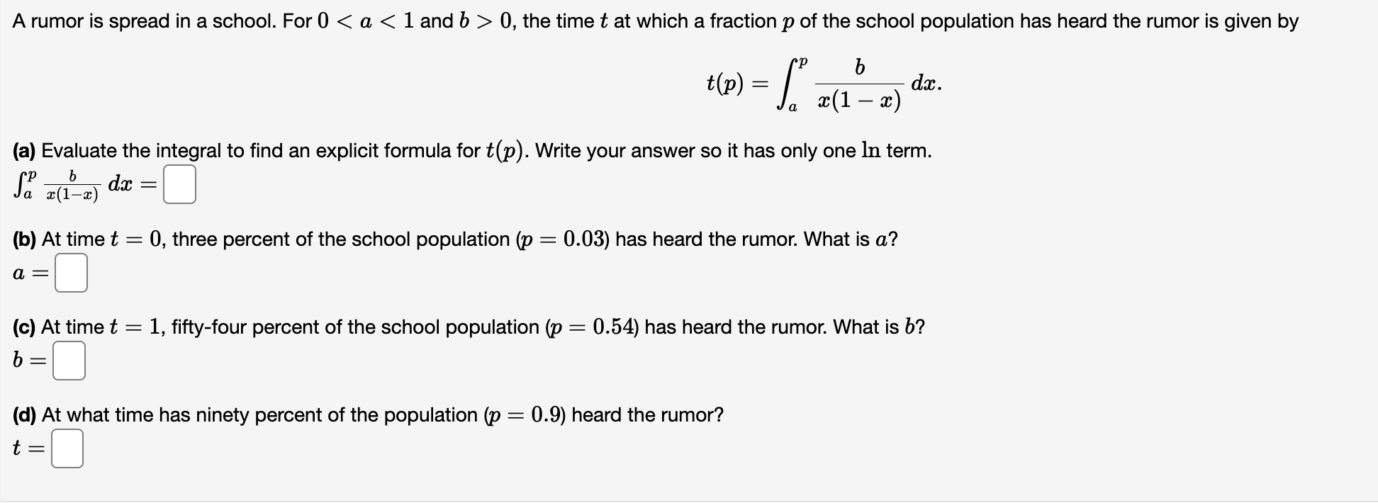 A rumor i s spread i n a school. For b  style=