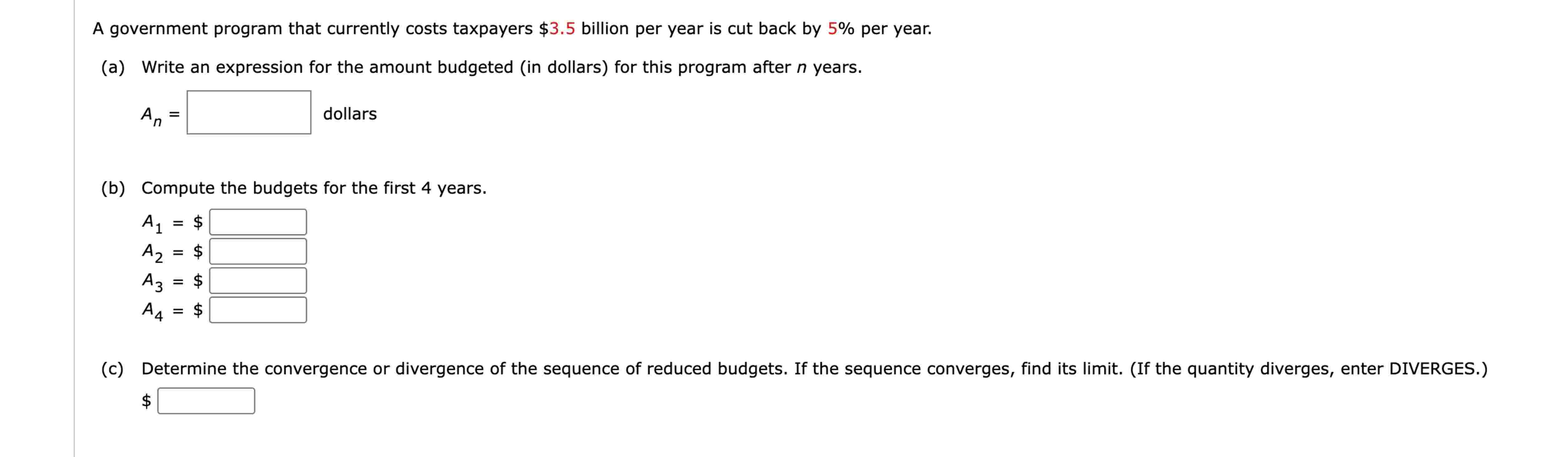 A government program that currently costs