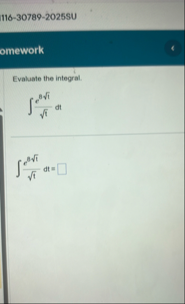 1 1 6 - 3 0 7 8 9 - 2 0 2 5 SU omework Evaluate