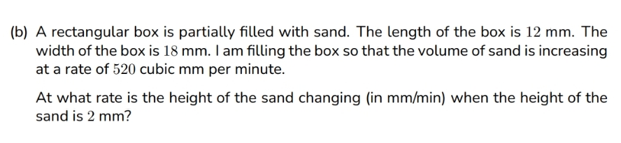 ( b ) A rectangular box is partially filled with