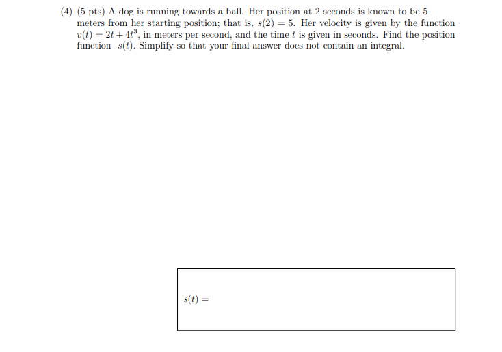 ( 4 ) ( 5 p t s ) A dog i s running towards a