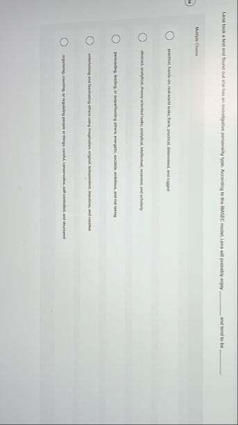 Less took a test and found out whe has on